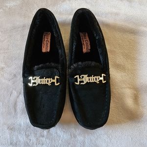 Juicy Couture Black Velvet Slippers